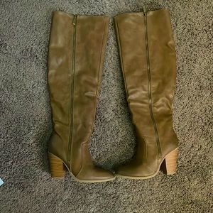 Just fab, 6.5, wide calf brown knee high boots
